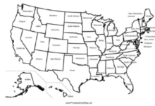 Printable:Uj3t4zt70_Q= Map of United States of America